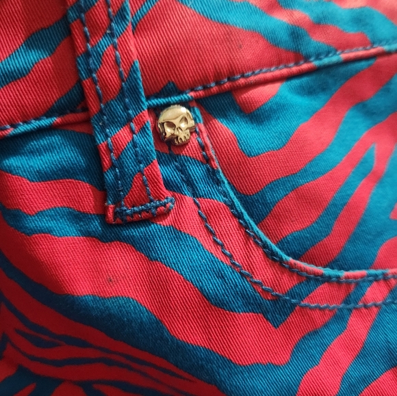 Tripp NYC Pink and Blue Zebra Skinny Jeans - Picture 6 of 6